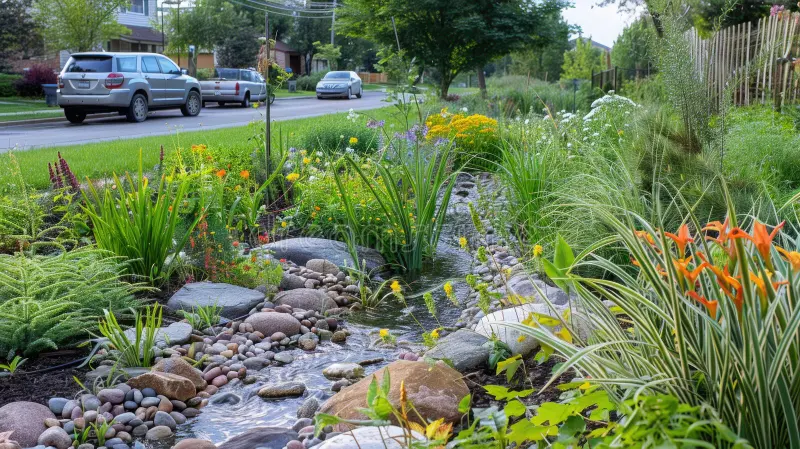native-plants-capturing-filtering-rainwater-showcasing-sustainable-landscaping